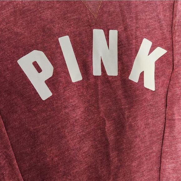 💕VS PINK oversized small, lightweight crewneck sweatshirt. Wine color - Picture 2 of 5